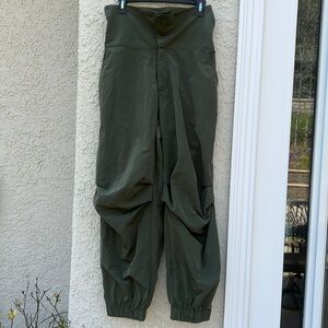 Free People Movement High Waist Snap Button Baggy Jogger Pant Army Green Size XS